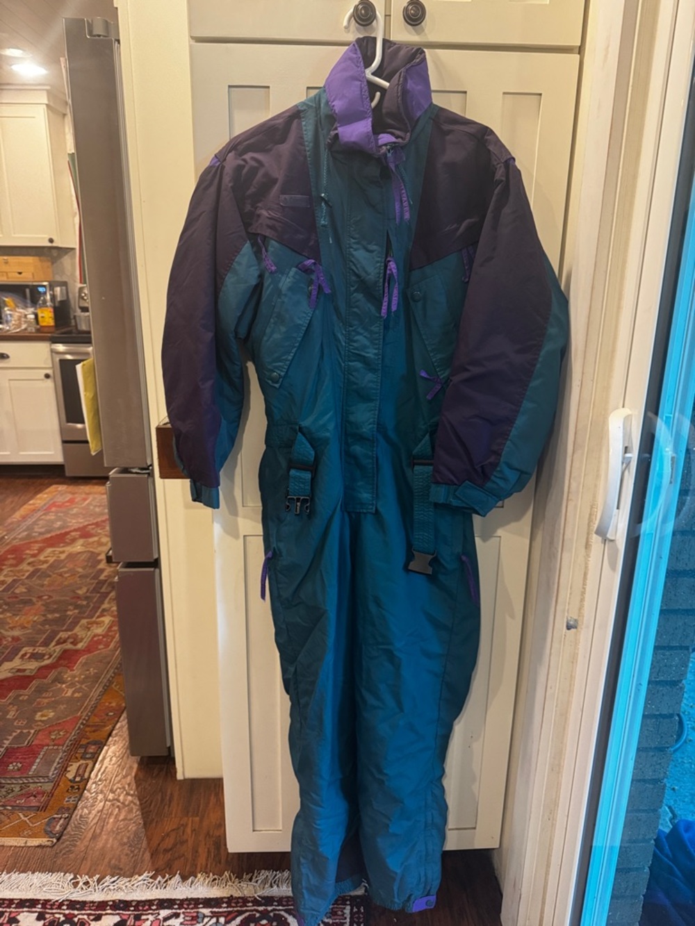 Teal & Purple One-Piece Ski Suit